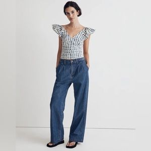 Madewell Shibori-Print V-Back Top in Size 8